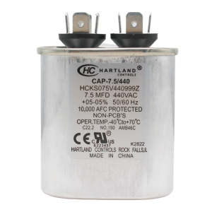 7.5 uf MFD 370 or 440 VAC Oval Run Capacitor